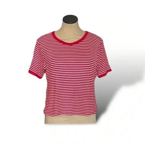 Red & White Striped Crop Top